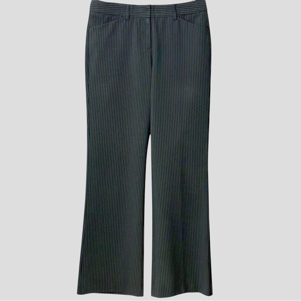 Express Editor Pinstripe Trousers Size 4 Office Siren Medium Rise Straight Leg